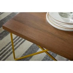 Home Decorators Collection Rectangular Haze Finish Wood Coffee Table with Brass Metal Base (42 in. W x 17.25 in. H) -Flora Home Decorators Soldes haze brass home decorators collection coffee tables ac b 2609 103 a0 1000