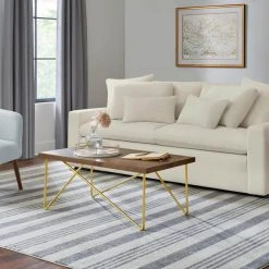Home Decorators Collection Rectangular Haze Finish Wood Coffee Table with Brass Metal Base (42 in. W x 17.25 in. H) -Flora Home Decorators Soldes haze brass home decorators collection coffee tables ac b 2609 103 fa 1000