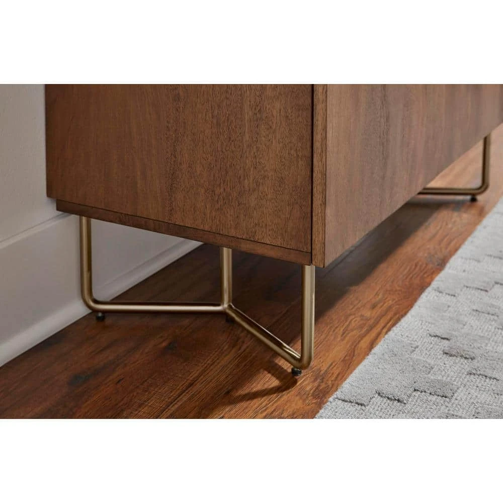 Home Decorators Collection Haze Oak Finish Wood Cabinet with Brass Finish Metal Base (33 in. W x 29.75 in. H) 8 Home Decorators Collection Haze Oak Finish Wood Cabinet with Brass Finish Metal Base (33 in. W x 29.75 in. H) - Image 6