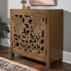 Home Decorators Collection Nadia Carved Haze Accent Cabinet with Solid Wood -Flora Home Decorators Soldes haze home decorators collection accent cabinets cac 20 002 40 1000