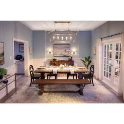 Home Decorators Collection Eldridge - Trestle Dining Bench in Haze -Flora Home Decorators Soldes haze home decorators collection dining benches hd08 f01wd 1f 1000