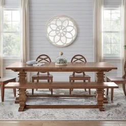 Home Decorators Collection Eldridge - Trestle Dining Bench in Haze -Flora Home Decorators Soldes haze home decorators collection dining benches hd08 f01wd 40 1000