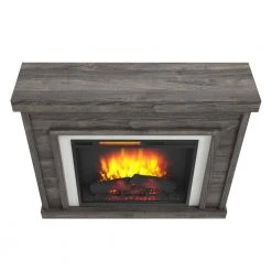 Home Decorators Collection Grafton 40 in. Freestanding Travertine Surround Electric Fireplace in Shiplap -Flora Home Decorators Soldes heritage oak home decorators collection freestanding electric fireplaces 1834fm 23 328 1d 1000