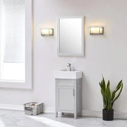 Home Decorators Collection Arvesen 18 in. W x 12 in. D Vanity in Dove Grey with Ceramic Vanity Top in White with White Sink -Flora Home Decorators Soldes home decorators collection bathroom vanities with tops arvesen 18g 1f 1000