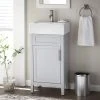 Home Decorators Collection Arvesen 18 in. W x 12 in. D Vanity in Dove Grey with Ceramic Vanity Top in White with White Sink