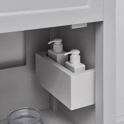 Home Decorators Collection Arvesen 18 in. W x 12 in. D Vanity in Dove Grey with Ceramic Vanity Top in White with White Sink -Flora Home Decorators Soldes home decorators collection bathroom vanities with tops arvesen 18g 66 1000