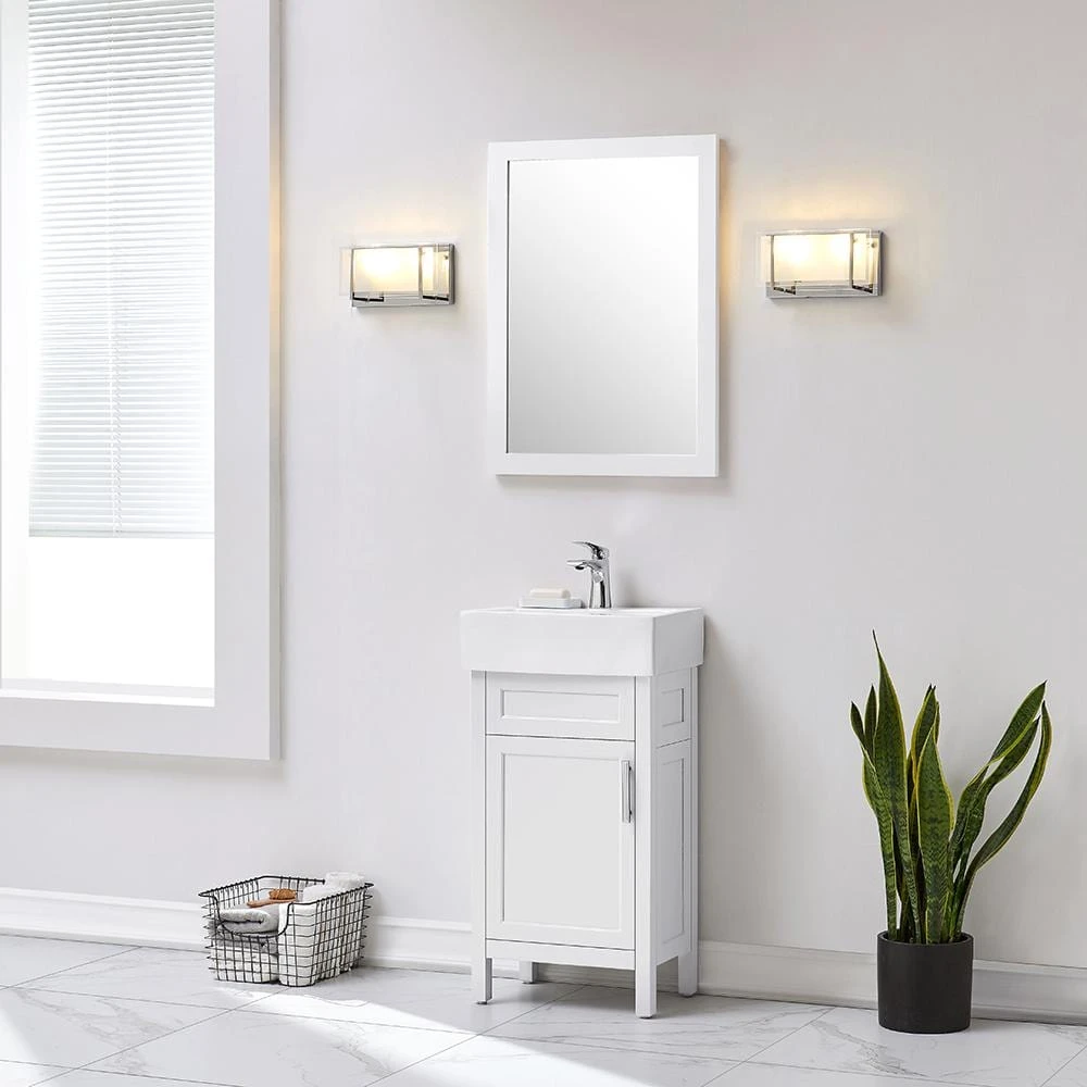 Home Decorators Collection Arvesen 18 in. W x 12 in. D Vanity in White with Ceramic Vanity Top in White with White Sink 12 Home Decorators Collection Arvesen 18 in. W x 12 in. D Vanity in White with Ceramic Vanity Top in White with White Sink - Image 10