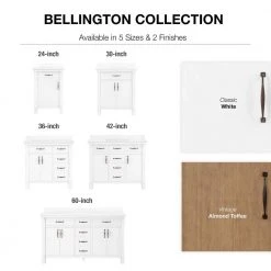 Home Decorators Collection Bellington 24 in. W x 22 in. D x 34.5 in. H Bath Vanity in Almond Toffee with White Engineered Stone Top -Flora Home Decorators Soldes home decorators collection bathroom vanities with tops bellington 24 31 1000
