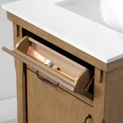 Home Decorators Collection Bellington 24 in. W x 22 in. D x 34.5 in. H Bath Vanity in Almond Toffee with White Engineered Stone Top -Flora Home Decorators Soldes home decorators collection bathroom vanities with tops bellington 24 fa 1000