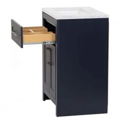 Home Decorators Collection Clady 24.5 in. W x 18.75 in. D Bath Vanity in Deep Blue with Cultured Marble Vanity Top in Silver Ash with White Sink -Flora Home Decorators Soldes home decorators collection bathroom vanities with tops hd2024p2 db 31 1000