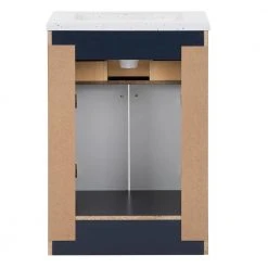 Home Decorators Collection Clady 24.5 in. W x 18.75 in. D Bath Vanity in Deep Blue with Cultured Marble Vanity Top in Silver Ash with White Sink -Flora Home Decorators Soldes home decorators collection bathroom vanities with tops hd2024p2 db 66 1000