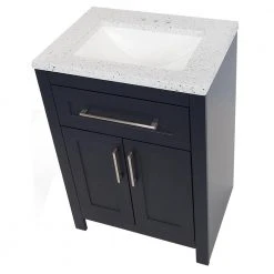 Home Decorators Collection Clady 24.5 in. W x 18.75 in. D Bath Vanity in Deep Blue with Cultured Marble Vanity Top in Silver Ash with White Sink -Flora Home Decorators Soldes home decorators collection bathroom vanities with tops hd2024p2 db 76 1000
