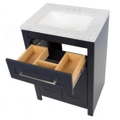 Home Decorators Collection Clady 24.5 in. W x 18.75 in. D Bath Vanity in Deep Blue with Cultured Marble Vanity Top in Silver Ash with White Sink -Flora Home Decorators Soldes home decorators collection bathroom vanities with tops hd2024p2 db a0 1000