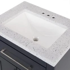 Home Decorators Collection Clady 24.5 in. W x 18.75 in. D Bath Vanity in Deep Blue with Cultured Marble Vanity Top in Silver Ash with White Sink -Flora Home Decorators Soldes home decorators collection bathroom vanities with tops hd2024p2 db fa 1000