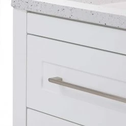 Home Decorators Collection Clady 30.5 in. W x 18.75 in. D Bath Vanity in White with Cultured Marble Vanity Top in Silver Ash with White Sink -Flora Home Decorators Soldes home decorators collection bathroom vanities with tops hd2030p2 wh 76 1000