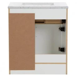 Home Decorators Collection Clady 30.5 in. W x 18.75 in. D Bath Vanity in White with Cultured Marble Vanity Top in Silver Ash with White Sink -Flora Home Decorators Soldes home decorators collection bathroom vanities with tops hd2030p2 wh 77 1000