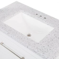 Home Decorators Collection Clady 30.5 in. W x 18.75 in. D Bath Vanity in White with Cultured Marble Vanity Top in Silver Ash with White Sink -Flora Home Decorators Soldes home decorators collection bathroom vanities with tops hd2030p2 wh fa 1000