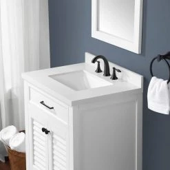 Home Decorators Collection Marksfield 24 in. W x 22 in. D Bath Vanity in White with Cultured Stone Vanity Top in White with White Basin -Flora Home Decorators Soldes home decorators collection bathroom vanities with tops marksfield 24w a0 1000
