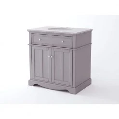 Home Decorators Collection Fremont 32 in. W x 22 in. D Vanity in Gray with Granite Vanity Top in Gray with White Sink -Flora Home Decorators Soldes home decorators collection bathroom vanities with tops md v1789 40 1000