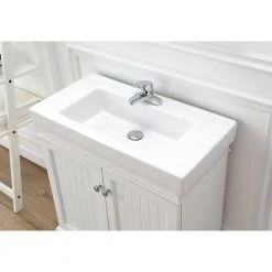 Home Decorators Collection Parkbridge 30 in. W x 15.10 in. D Vanity in White with Ceramic Vanity Top in White with White Sink -Flora Home Decorators Soldes home decorators collection bathroom vanities with tops parkbridge 30 a0 1000