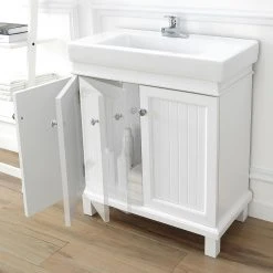 Home Decorators Collection Parkbridge 30 in. W x 15.10 in. D Vanity in White with Ceramic Vanity Top in White with White Sink -Flora Home Decorators Soldes home decorators collection bathroom vanities with tops parkbridge 30 fa 1000