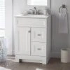 Home Decorators Collection Sedgewood 24-1/2 in. Configurable Bath Vanity in White with Solid Surface Top in Arctic with White Sink -Flora Home Decorators Soldes home decorators collection bathroom vanities with tops pplnkwht24d 64 1000
