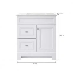 Home Decorators Collection Sedgewood 30-1/2 in. Configurable Bath Vanity in White with Solid Surface Top in Arctic with White Sink -Flora Home Decorators Soldes home decorators collection bathroom vanities with tops pplnkwht30d 40 1000