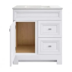 Home Decorators Collection Sedgewood 30-1/2 in. Configurable Bath Vanity in White with Solid Surface Top in Arctic with White Sink -Flora Home Decorators Soldes home decorators collection bathroom vanities with tops pplnkwht30d a0 1000