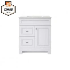 Home Decorators Collection Sedgewood 30-1/2 in. Configurable Bath Vanity in White with Solid Surface Top in Arctic with White Sink -Flora Home Decorators Soldes home decorators collection bathroom vanities with tops pplnkwht30d e1 1000