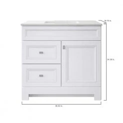 Home Decorators Collection Sedgewood 36-1/2 in. Configurable Bath Vanity in White with Solid Surface Top in Arctic with White Sink -Flora Home Decorators Soldes home decorators collection bathroom vanities with tops pplnkwht36d 40 1000