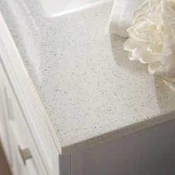 Home Decorators Collection Sedgewood 36-1/2 in. Configurable Bath Vanity in White with Solid Surface Top in Arctic with White Sink -Flora Home Decorators Soldes home decorators collection bathroom vanities with tops pplnkwht36d 77 1000