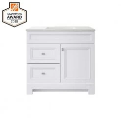 Home Decorators Collection Sedgewood 36-1/2 in. Configurable Bath Vanity in White with Solid Surface Top in Arctic with White Sink -Flora Home Decorators Soldes home decorators collection bathroom vanities with tops pplnkwht36d e1 1000