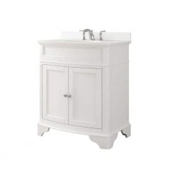 Home Decorators Collection Terryn 31 in. W x 20 in. D x 35 in. H Vanity in White with Engineered White Marble Top and White Sink -Flora Home Decorators Soldes home decorators collection bathroom vanities with tops tj tnv3120wh 40 1000
