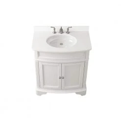 Home Decorators Collection Terryn 31 in. W x 20 in. D x 35 in. H Vanity in White with Engineered White Marble Top and White Sink -Flora Home Decorators Soldes home decorators collection bathroom vanities with tops tj tnv3120wh a0 1000