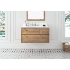 Home Decorators Collection Ventford Reclaimed 36 in. Bath Vanity in Brushed Light Oak with Artificial Carrara Vanity Top with White Basin -Flora Home Decorators Soldes home decorators collection bathroom vanities with tops va wg0501 44 1000
