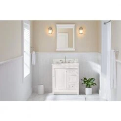 Home Decorators Collection Naples 30 in. W x 21.75 in. D Bath Vanity Cabinet in White -Flora Home Decorators Soldes home decorators collection bathroom vanities without tops nawa3021d 40 1000