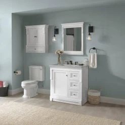 Home Decorators Collection Naples 30 in. W x 21.75 in. D Bath Vanity Cabinet in White -Flora Home Decorators Soldes home decorators collection bathroom vanities without tops nawa3021d fa 1000