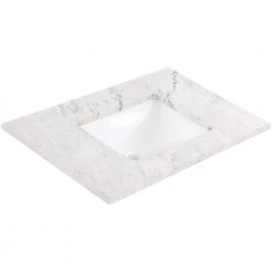 Home Decorators Collection 37 in. W x 22 in. D Stone Effect Vanity Top in Lunar with White Sink -Flora Home Decorators Soldes home decorators collection bathroom vanity tops se3722r lr 44 1000
