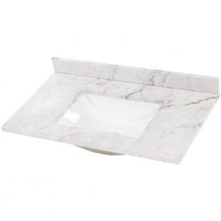 Home Decorators Collection 37 in. W x 22 in. D Stone Effect Vanity Top in Lunar with White Sink -Flora Home Decorators Soldes home decorators collection bathroom vanity tops se3722r lr c3 1000