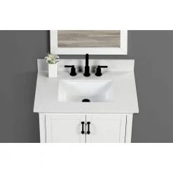 Home Decorators Collection 31 in. W x 22 in. D x 0.75 in. H Quartz Vanity Top in Carrara White with White Basin -Flora Home Decorators Soldes home decorators collection bathroom vanity tops th0383 31 1000