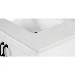 Home Decorators Collection 49 in. W x 22 in. D x 0.75 in. H Quartz Vanity Top in Carrara White with White Basin -Flora Home Decorators Soldes home decorators collection bathroom vanity tops th0386 c3 1000