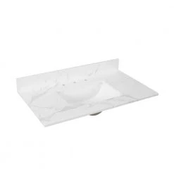 Home Decorators Collection 43 in. W x 22 in. D x 0.75 in. H Engineered Marble Vanity Top in Calacatta White with White Basin 17 Home Decorators Collection 43 in. W x 22 in. D x 0.75 in. H Engineered Marble Vanity Top in Calacatta White with White Basin -Flora Home Decorators Soldes home decorators collection bathroom vanity tops th0422 c3 1000