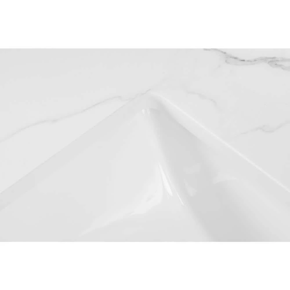 Home Decorators Collection 43 in. W x 22 in. D x 0.75 in. H Engineered Marble Vanity Top in Calacatta White with White Basin 11 Home Decorators Collection 43 in. W x 22 in. D x 0.75 in. H Engineered Marble Vanity Top in Calacatta White with White Basin - Image 9