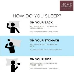 Home Decorators Collection Firm/Extra-Firm Down Alternative Back/Side Sleeper Jumbo Bed Pillow -Flora Home Decorators Soldes home decorators collection bed pillows pi40032 0003 c3 1000