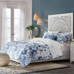 Home Decorators Collection Loriana 3-Piece Blue Floral King Comforter Set -Flora Home Decorators Soldes home decorators collection bedding sets 190169 k 4f 1000