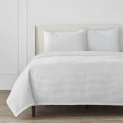 Home Decorators Collection 3-Piece White Textured Cotton King Coverlet Set