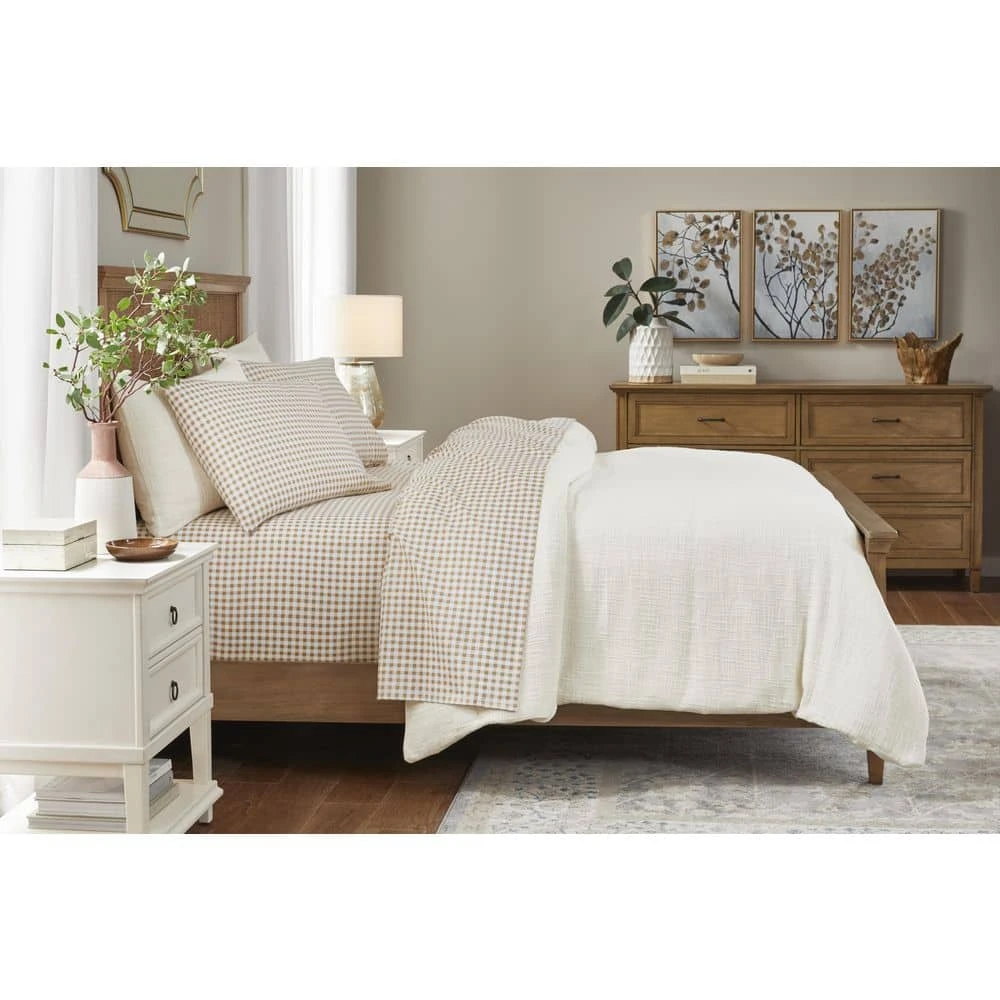 Home Decorators Collection Quinn 3-Piece Ivory Cream Woven Textured Cotton Full/Queen Duvet Cover Set 9 Home Decorators Collection Quinn 3-Piece Ivory Cream Woven Textured Cotton Full/Queen Duvet Cover Set - Image 7