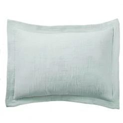 Home Decorators Collection New Haven Reversible 3-Piece Sea Breeze Green and White Double Cloth Gauze Cotton King Duvet Cover Set -Flora Home Decorators Soldes home decorators collection bedding sets duv k mus 31 1000