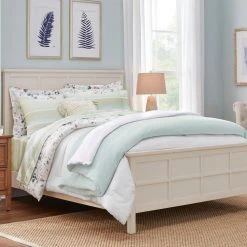 Home Decorators Collection New Haven Reversible 3-Piece Sea Breeze Green and White Double Cloth Gauze Cotton King Duvet Cover Set -Flora Home Decorators Soldes home decorators collection bedding sets duv k mus 4f 1000