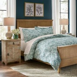 Home Decorators Collection Isabel 3-Piece Teal Boho Paisley Floral Cotton Sateen King Duvet Cover Set -Flora Home Decorators Soldes home decorators collection bedding sets duv k tp 1d 1000